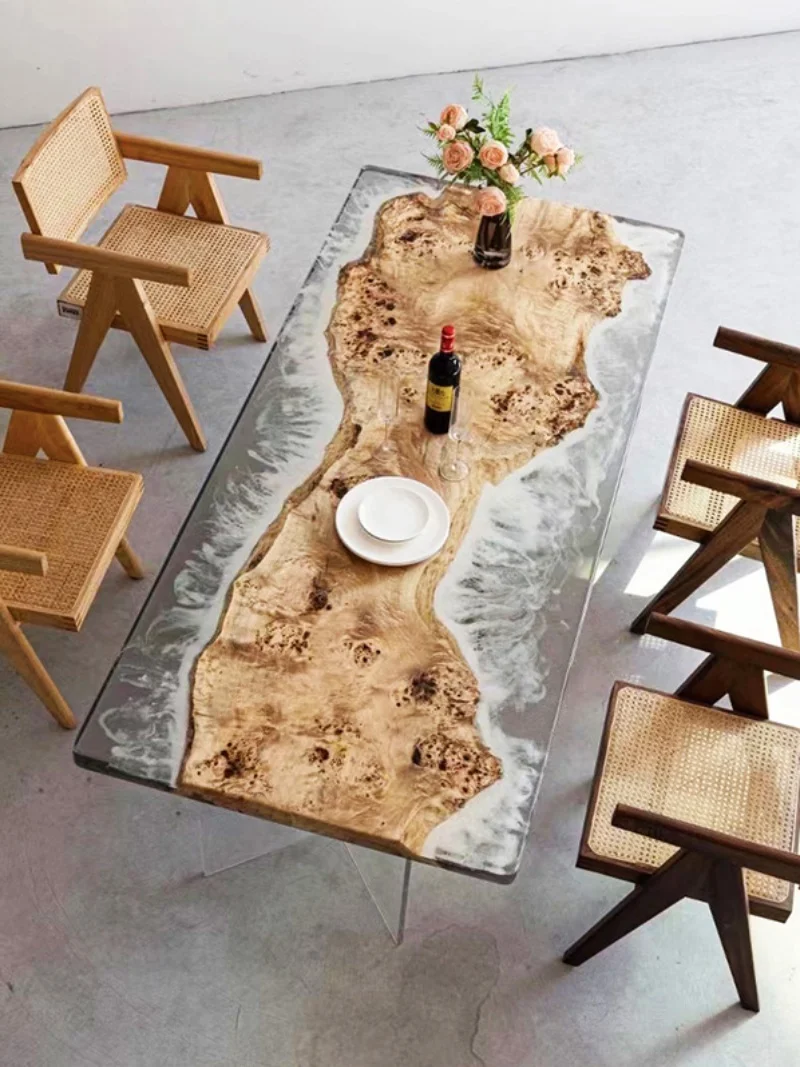 Creative Design River Table Solid Wood Walnut Slab Epoxy Resin Table Top Epoxy River Resin Dining Table