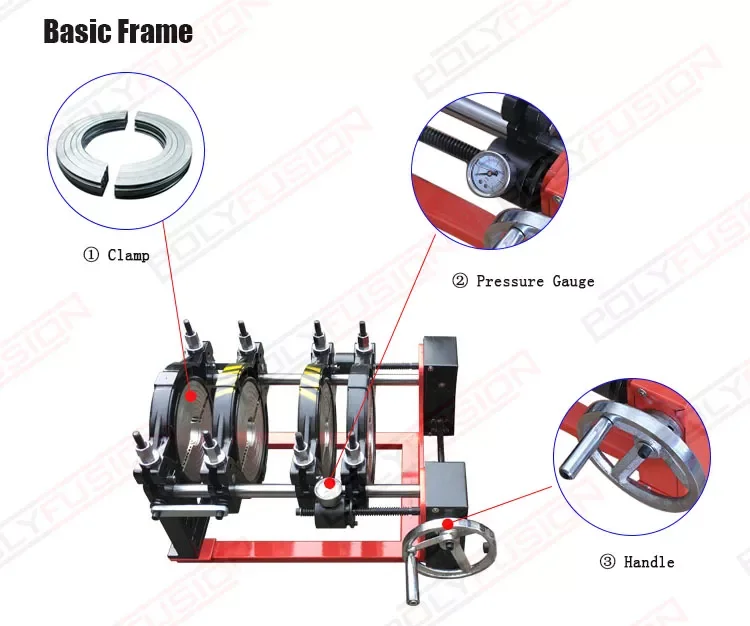PFW250-4C Welding Machine Hdpe Screw Manual 4 Clamps PE Manual Butt Fusion Thermofusion Welding Machine Price