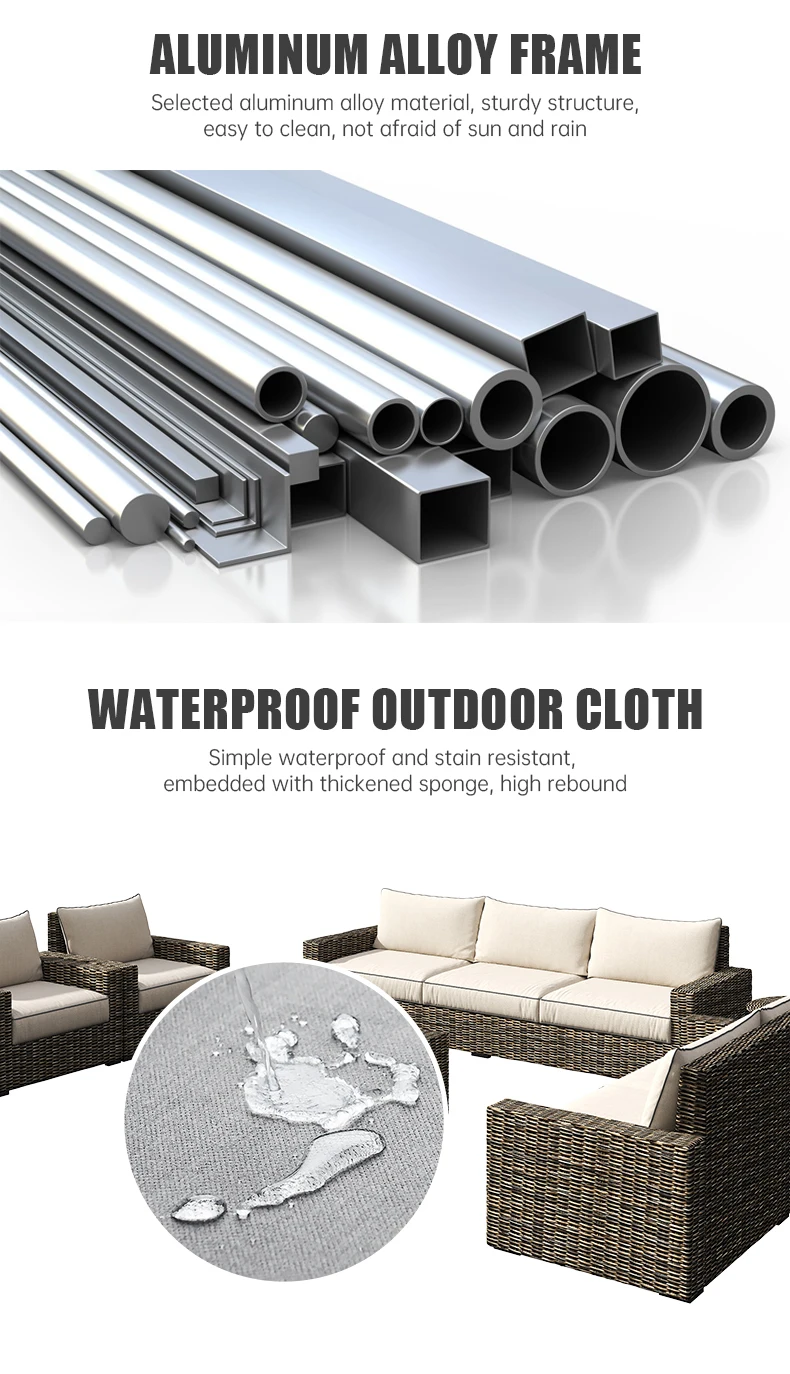 Fuliu New Design Wicker Patio Furniture Asda Outdoor Rattan Garden Sofa