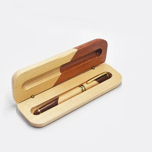 Customized Engrave Logo Man Gift Rosewood Maple Wood Roller Ball Pen High Quality with Wood Box
