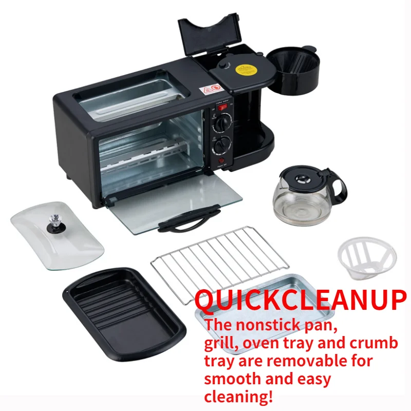 Support OEM Automatic Multifunction Household 3in One Oven Multifunction 9L 3 in 1 Breakfast Maker