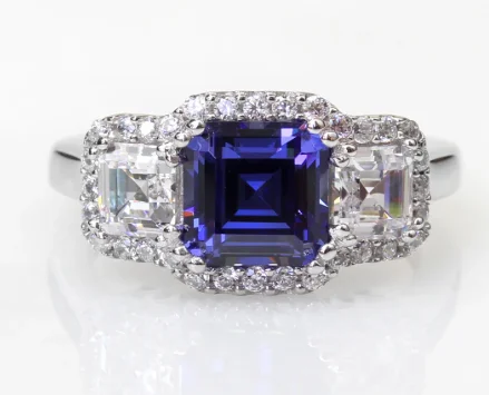 Wholesale Price Latest Design Triangle Shaped Tanzanite Gemstones Rings