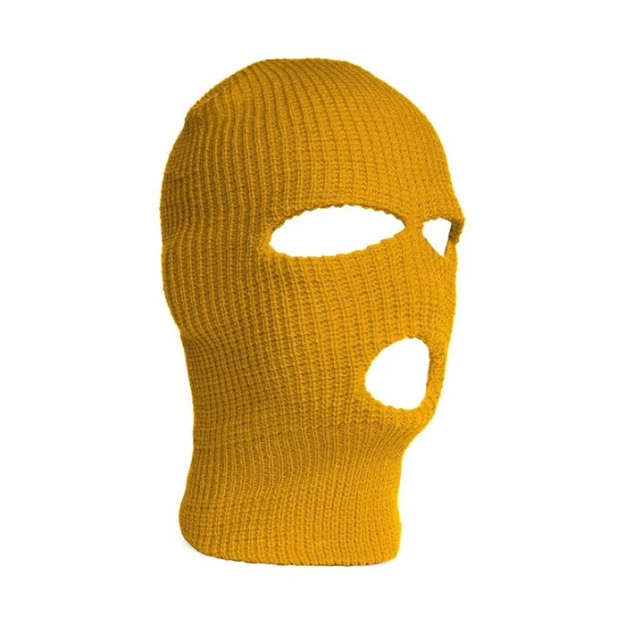 Лыжная маска на заказ с 3 отверстиями, теплая маска для лица, вязаная Балаклава, зимняя шапка, шапка с индивидуальным лейблом на открытом воздухе, мужская шапка