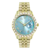 Gold with sky blue dial
