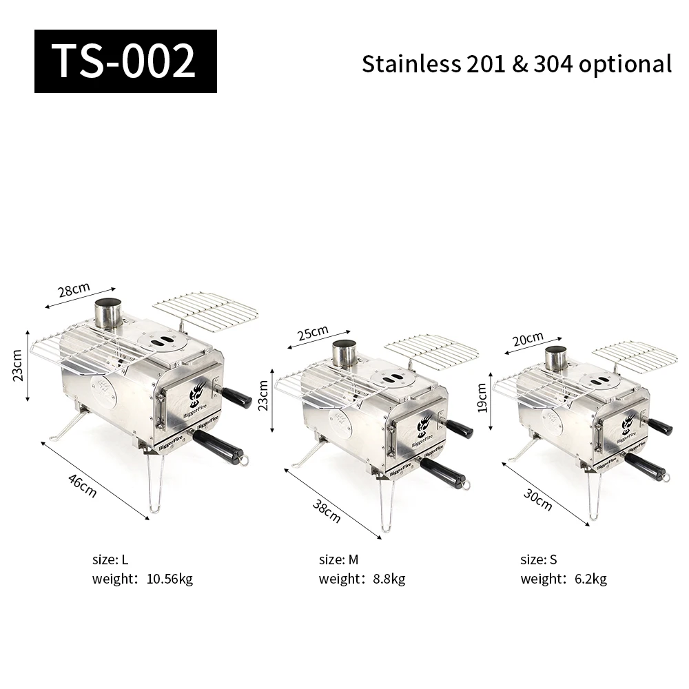 High Efficiency Camping Tent Wood Stove Outdoor Cooking Heating