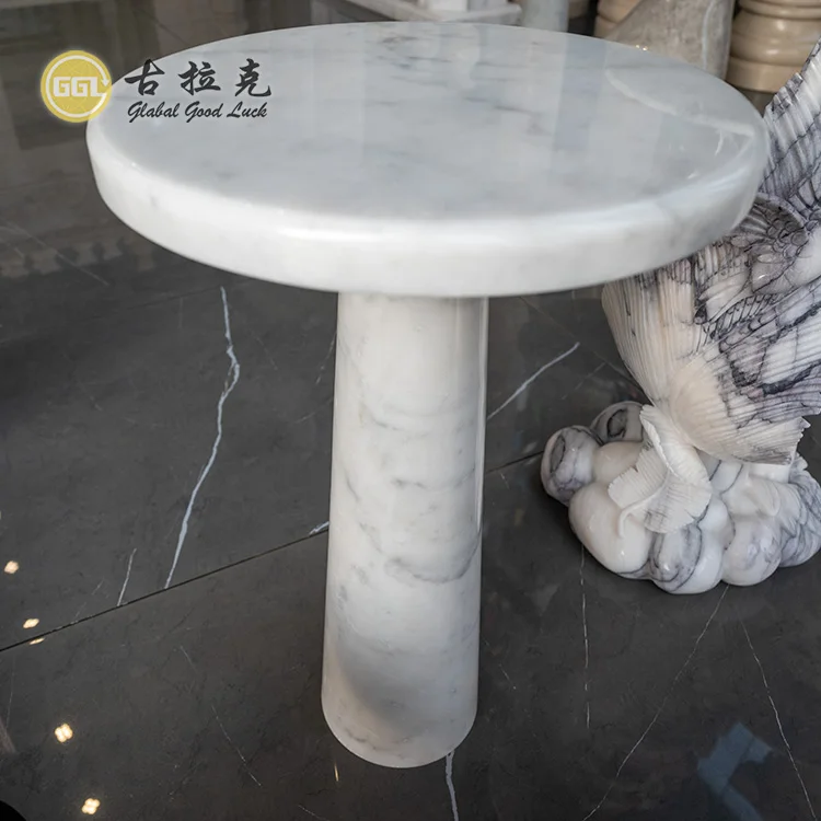 Natural Carrara White Marble Countertops Vanity Tops & Table Tops End Table with Elegant Design