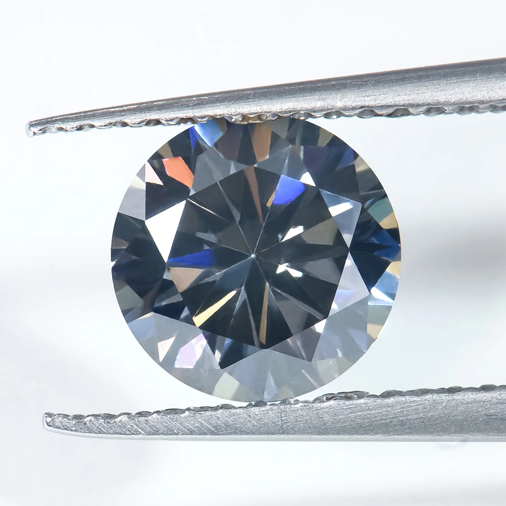 Ready to Ship Wholesale Loose Moissanite Round Brilliant Moissanite Diamond Grey Color Synthetic Moissanite Diamond Manufacturer