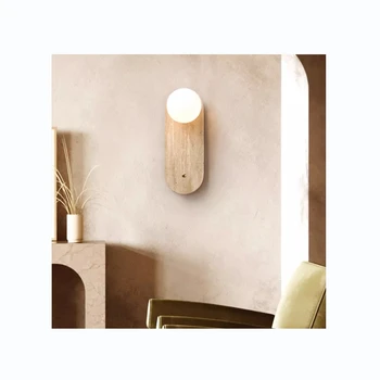 B3506B Ready to ship Wabi-sabi style travertine wall lamps lights hot selling for hotel bedroom living room decorative lamp.