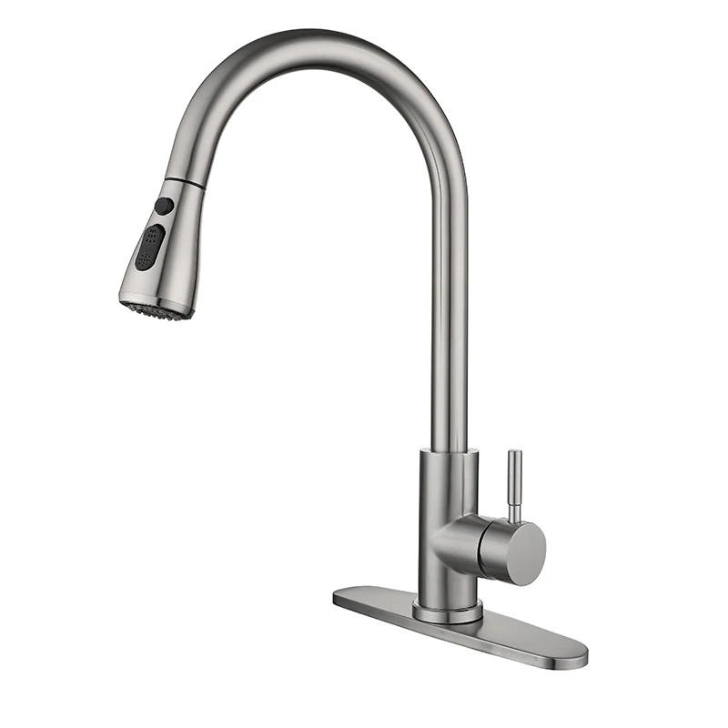 Pull out kitchen faucet 304  Stainless Steel brushed Fashion  Sprayer Kitchen Taps Sink Faucet hot a