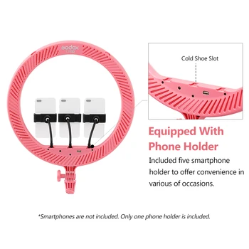Godox LR150 18 Inch Photography Studio LED Ring Light Fill-in Light 3000K-6000K Bi-Color Temperature with Phone Holder detail image