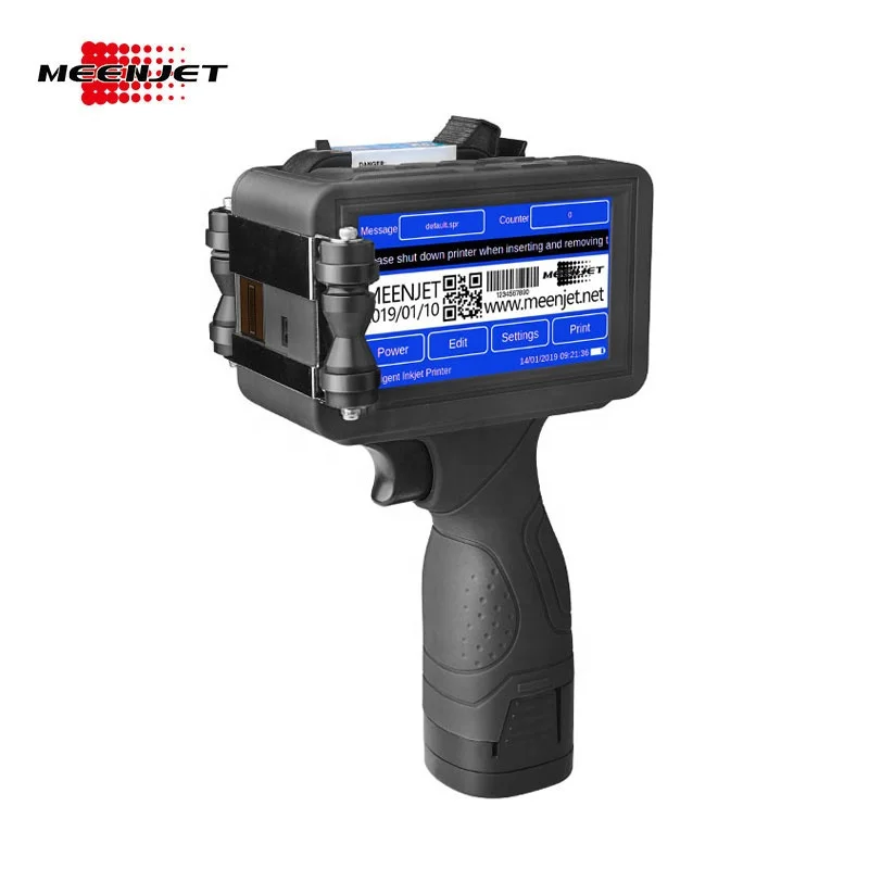 Meenjet Industrial Hand Held Portable Coding Printer Inkjet Machine Direct Factory Wholesale for Plastic Marking