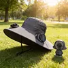 Gorra con ventilador solar - 2 ventiladores redondos - gris oscuro sólido