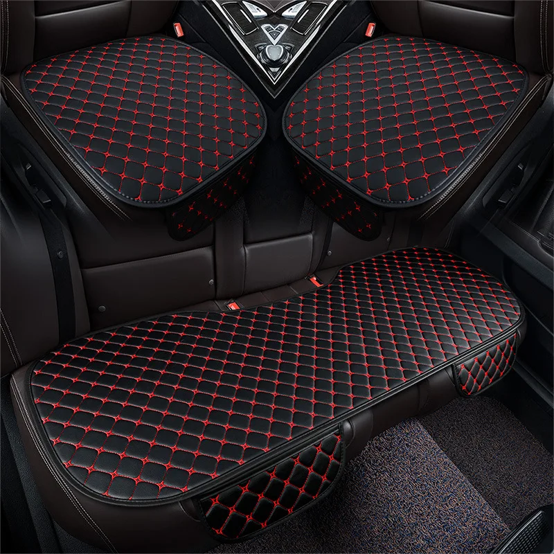 Cross-Border Amazon Leather Embroidered Non-Slip Single-Piece Seat Cushion Four Seasons Universal Tie-Free Four-piece Cushion