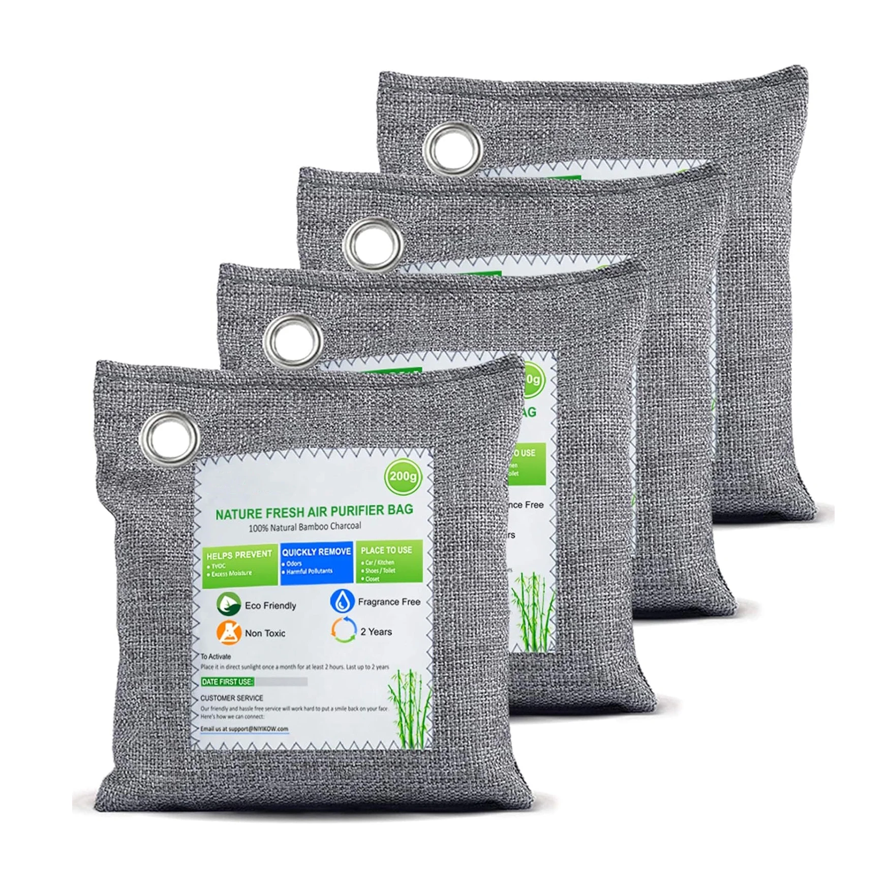 Bamboo Charcoal Air Purifying Bags Activated Charcoal Odor Absorber For