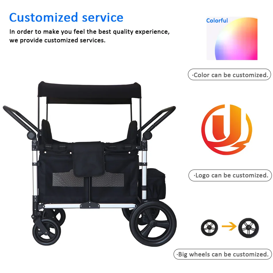 Jxb 4 Four Seater Trolleys Carts Foldable Kids Stroller Wagon Portable ...