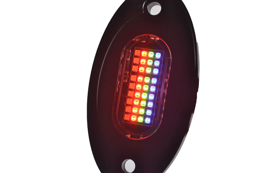 Hot sale led rock light super bright 4pcs 36w rgbw led auto music app controller led rock light for off road  pickup