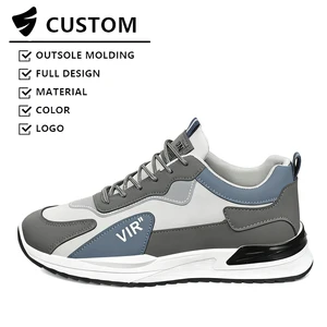 New Breathable Mesh Cushioning Men's Trend Versatile Platform Sneakers Casual Running Leather Anti-Odor Shoes