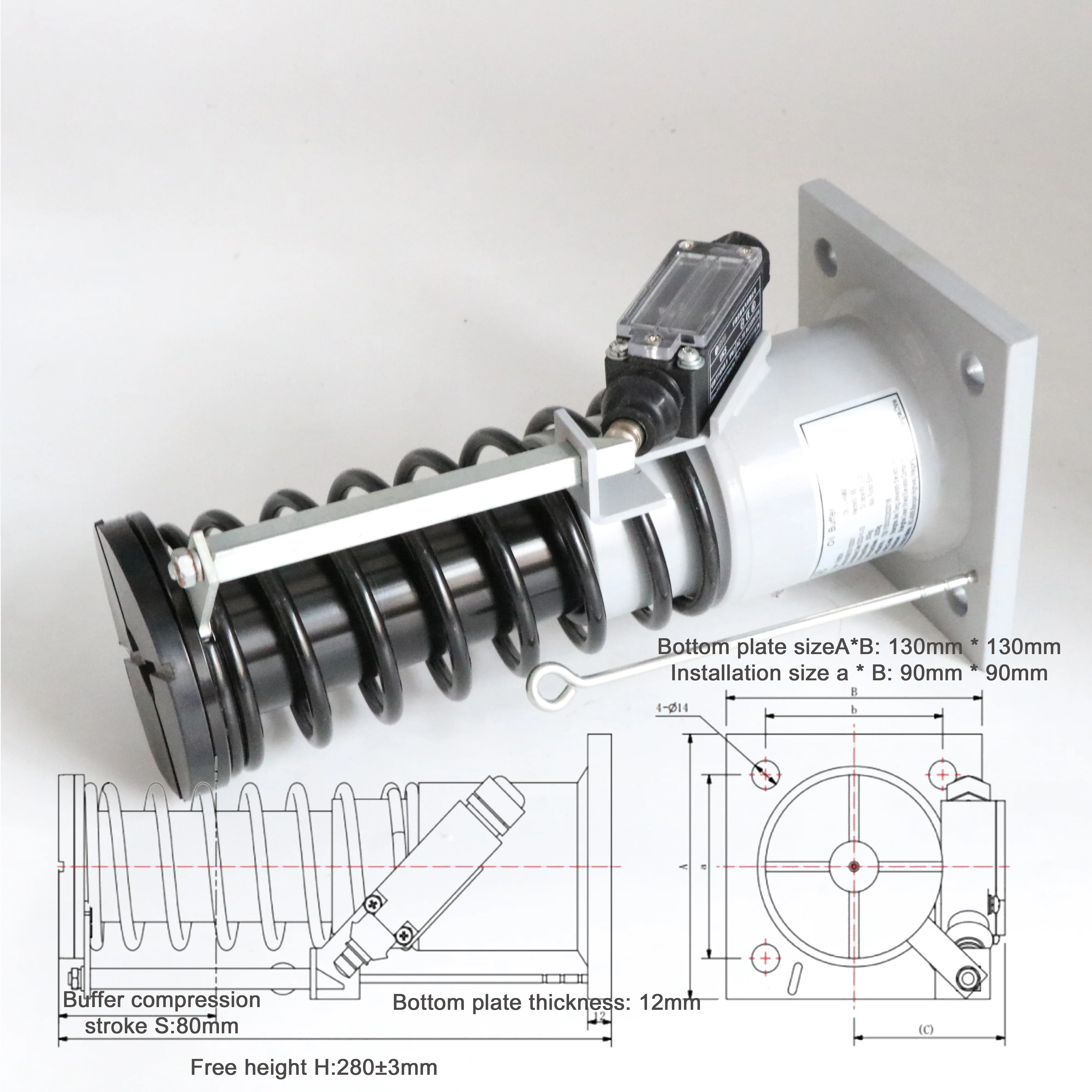 Customized Elevator Oil Buffer Spring Hydraulic Counterweight Energy ...