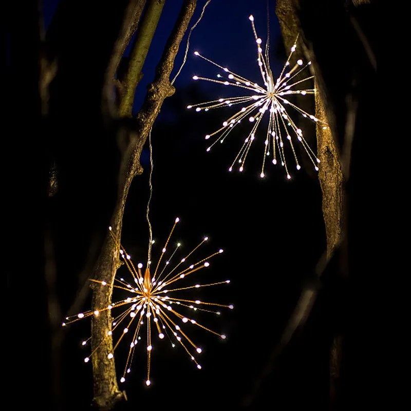Firework Lights LED Starburst String Lights 8 Mode 200 LED Fairy Light Battery Operated with Remote  for Indoor Wedding Party