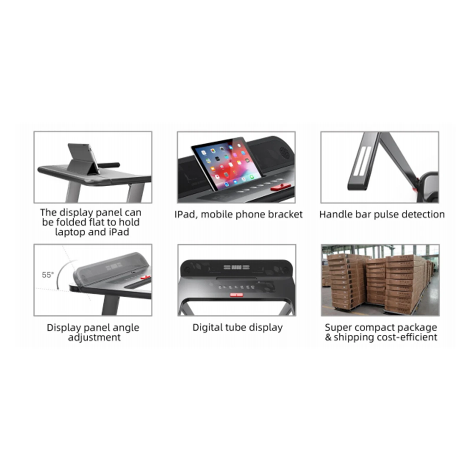 Foldable Treadmill for Small Spaces Portable Under Desk Small Manual Treadmills for Home with Wireless Speaker LED Display