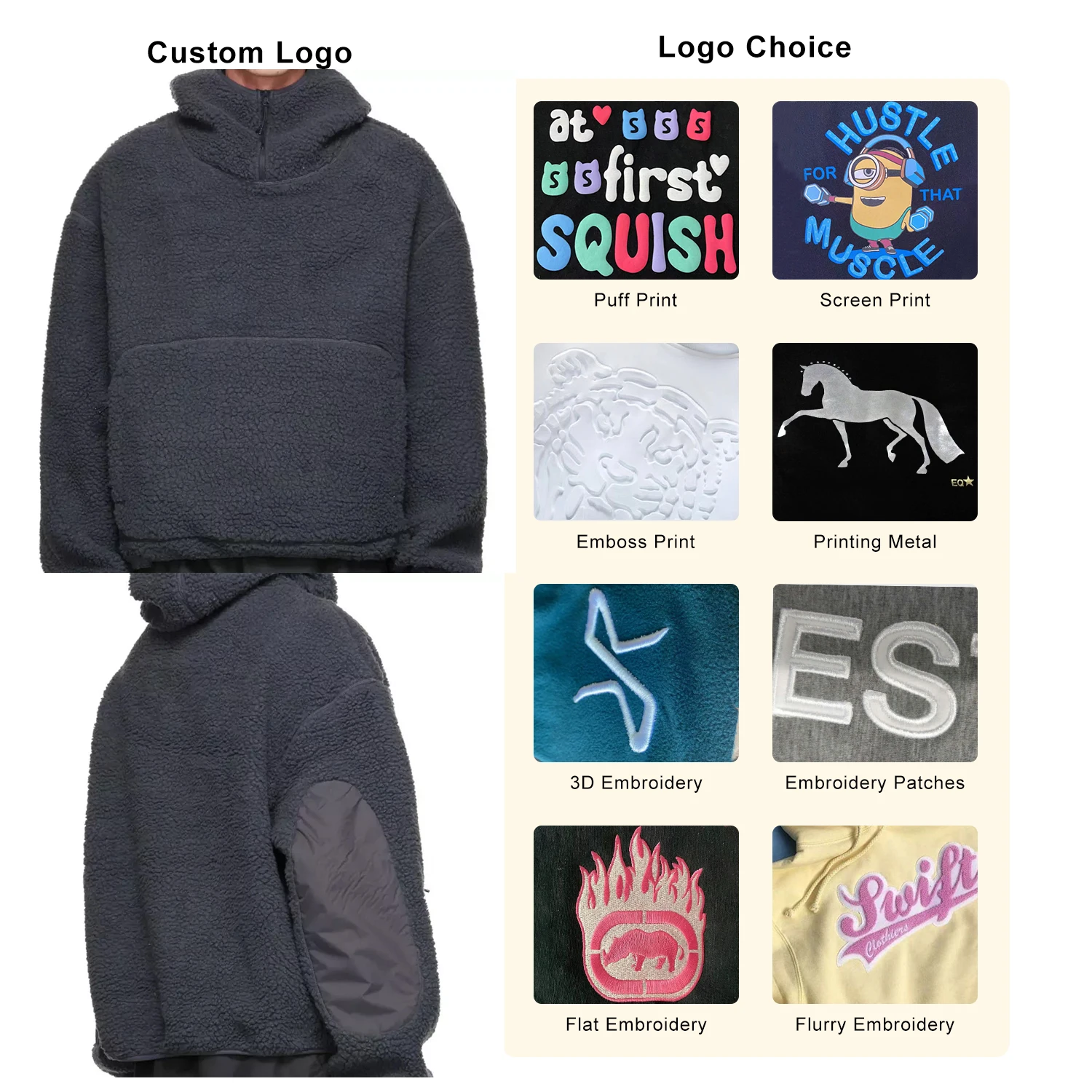 JL1115B Hoodies Wholesale High Quality Street Wear Embroidery Patches Hoodie Plus Size Polar Fleece Hoodie