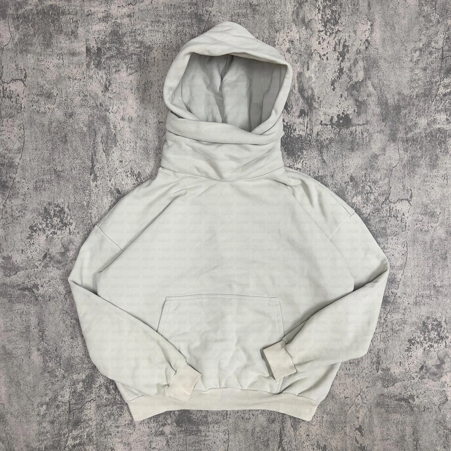 Custom Premium Pullover Sweatshirts Stringless Cotton French Terry Oversized Distressed Blank Masked Stone Acid Wash Hoodies Men gallery 11