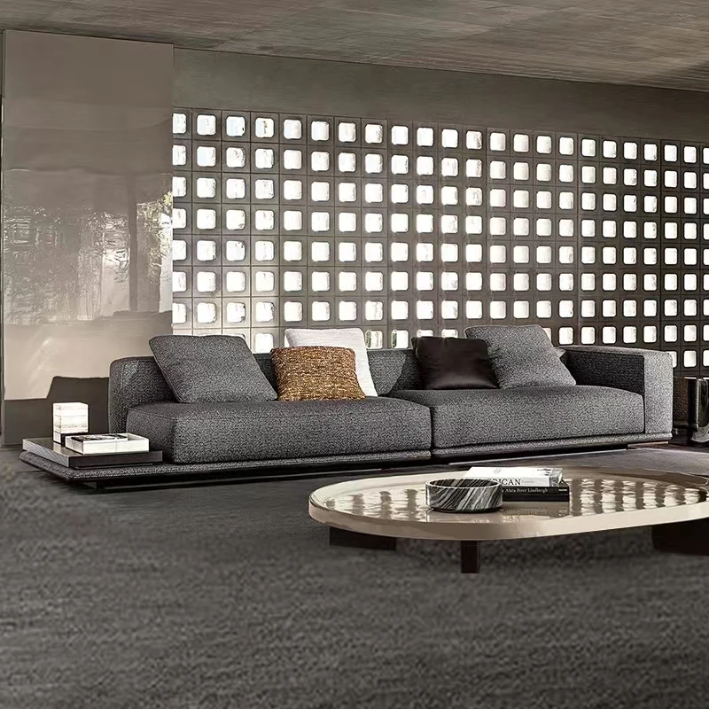 Light luxury modern horizon sofa set customize high class Italian villa sofa set minimalist fabric designer sofa furniture