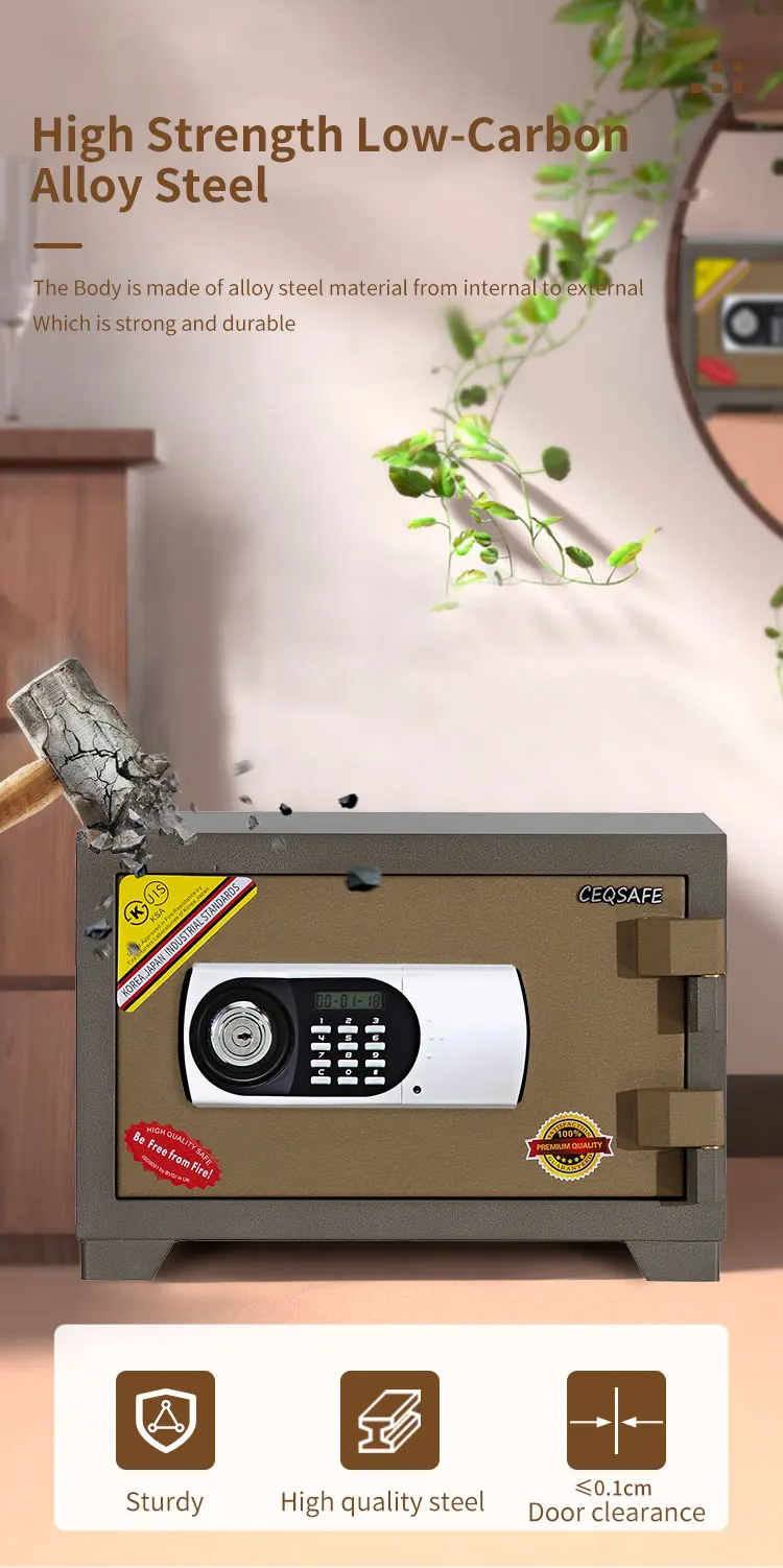 CEQSAFE Mini Money Portable Smart Fireproof Electronic Fingerprint Safe Box Digital Safe details