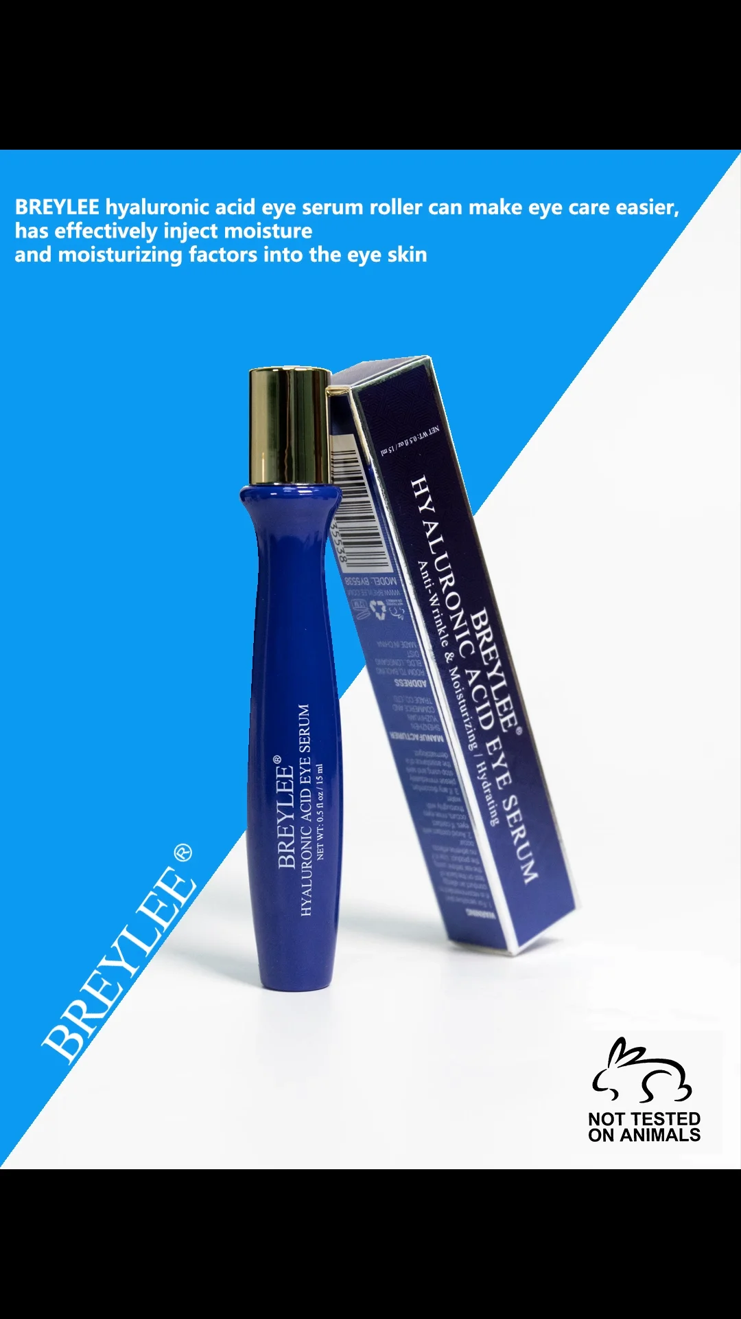 Breylee Hyaluronic Acid Eye Bags Removal Cream Roller Moisturizing