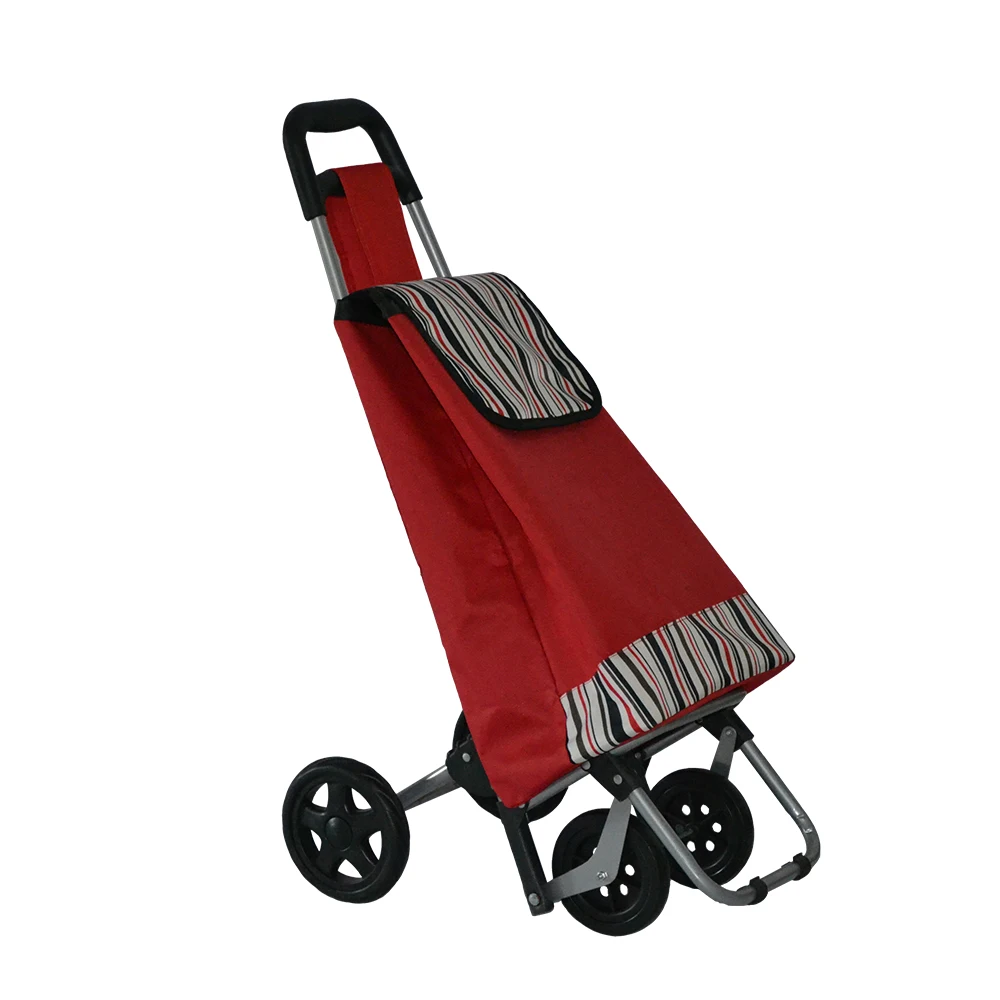 Custom Supply Home Portable Foldable Shopping Cart With 4 Eva Wheels