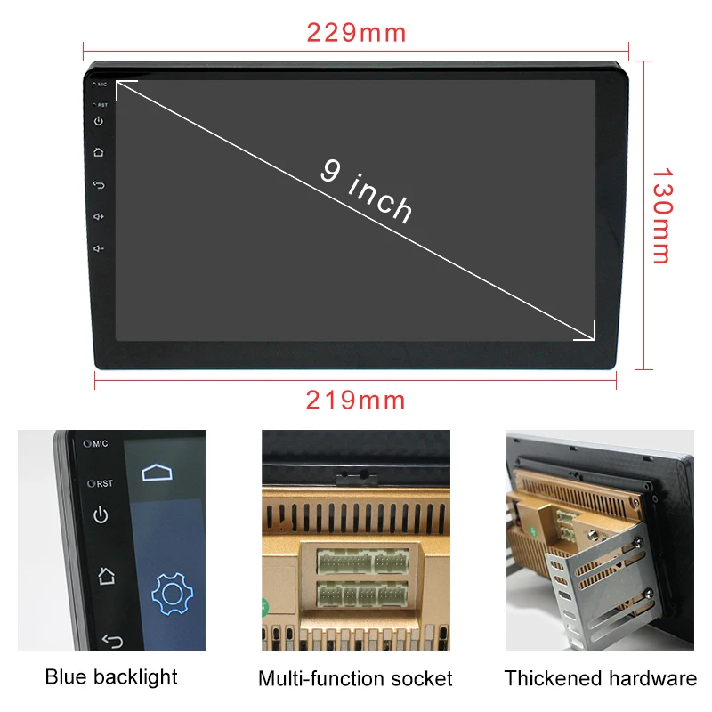Car Dvd Android Gps Function Full Touch Screen 9 Inch Car Radio Bt