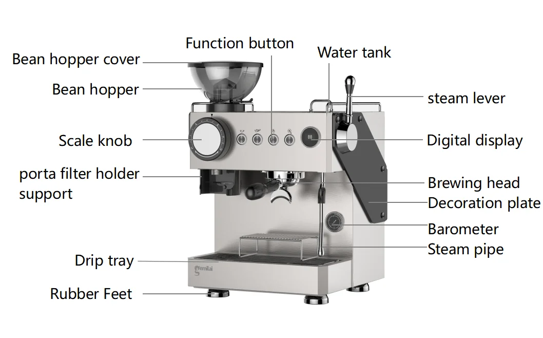 Coffee Machine Professional Automatic Bean to Cup Coffee Maker Espresso With Grinder Restaurant Use Hotel Coffee