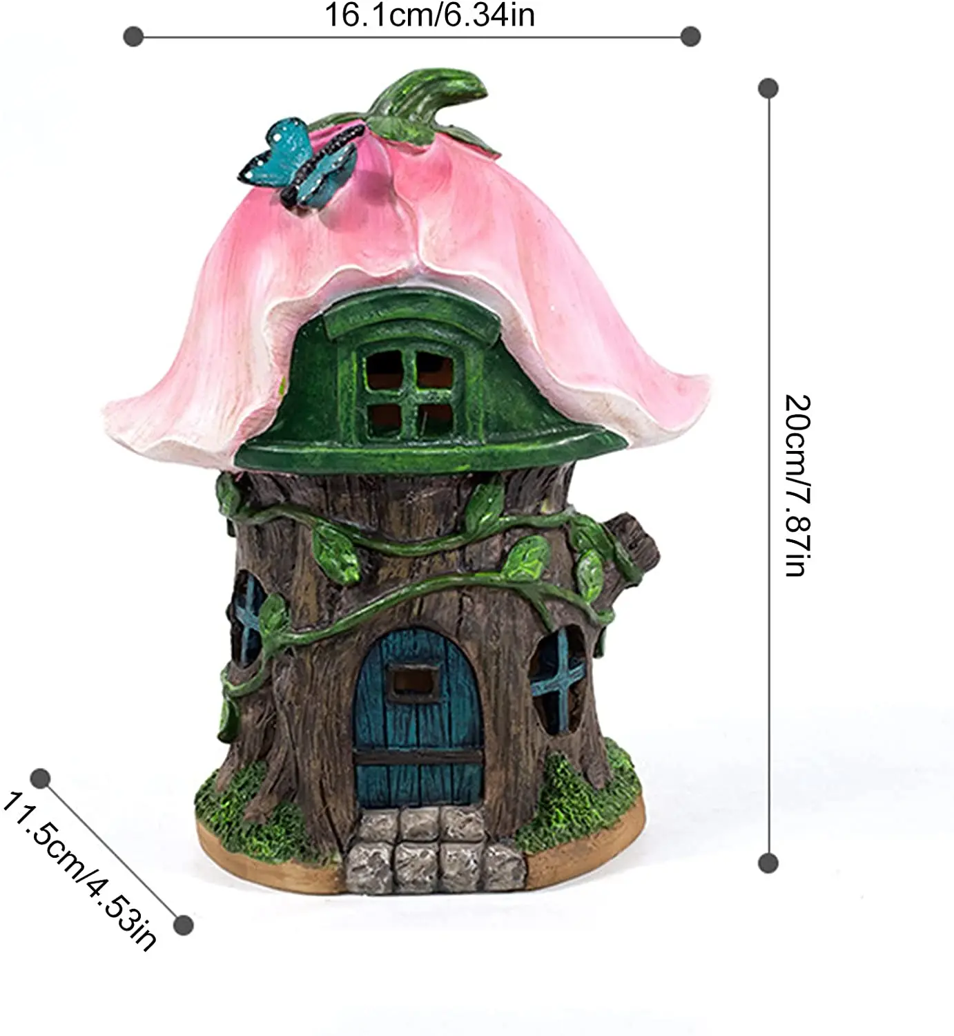 8英寸仙花园住宅雕像 太阳能灯粉红色的花屋顶树屋仙花园小屋小雕像 用于庭院家庭庭院de Buy 甘尼萨花园雕像 树脂花园仙子雕像 防水太阳能灯的花园 8英寸仙花园住宅雕像 太阳能灯粉红色的花屋顶树屋仙花园小屋小雕像 用于庭院家庭庭院de Buy 甘尼萨花园雕像 树脂花园仙子雕像 防水太阳能灯的花园