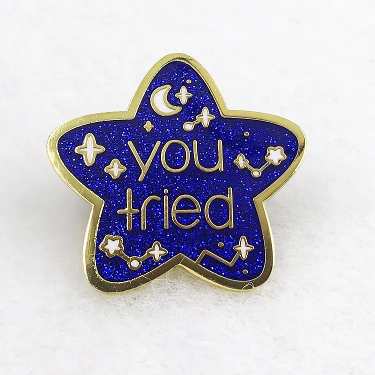 Custom Glitter Enamel Pin Hard Enamel Pin Custom Manufacturer China