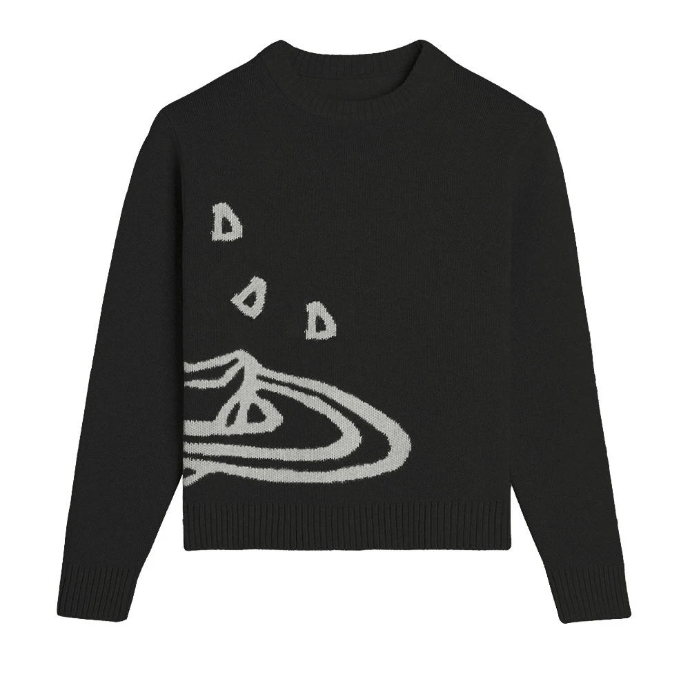 Custom Men Logo Geometric Pattern Men's Pullover Sweater Crew Neck Long Sleeve Knitted Winter