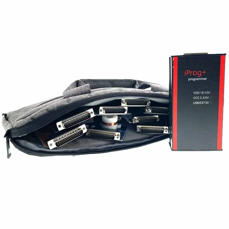 IPROG PRO V87 V89 with 7 Adapters Support IMMO SRS Reset Mileage Correction ECU Key Programmer Tool
