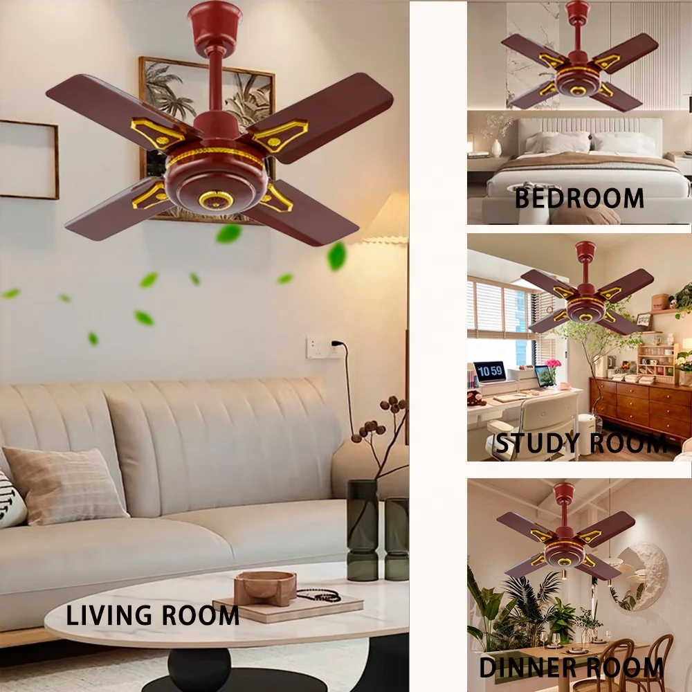 24 Inch Decorating Solar Ceiling Fans AC 220V Portable Ceiling Fan Metro Ceiling Fan for Home