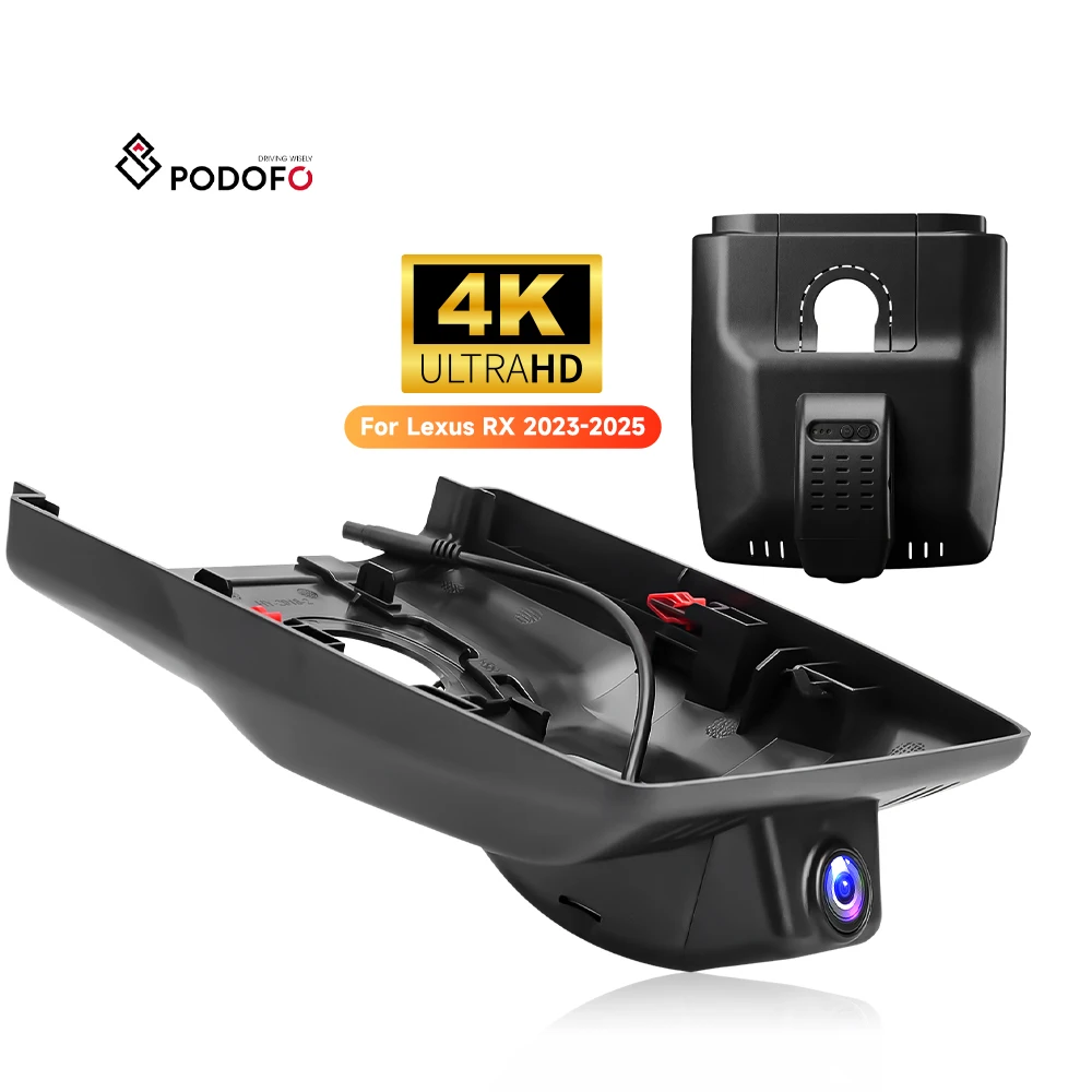 Podofo for Lexus RX 2023-2025/RX Hybrid 350 350h 4K Plug and Play Hidden Dash Cam WiFi APP Loop Recording G-Sensor Wholesale OEM L6004