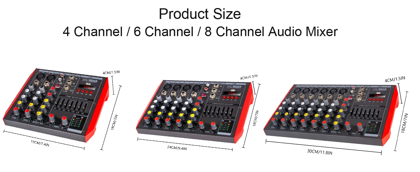 MD-6 Professional Audio Interface - 6 Channel Mixing Console