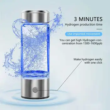 Rechargeable Portable Hydrogen Water Generator Bottle with Superior Materials and H2 Hydrogen Rich for Home Office