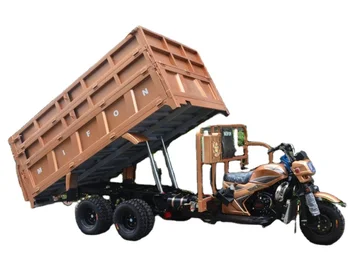 Dexing 300CC Customized Motorized Tricycle Double Axle Nine-Wheel Heavy Load with Dumper for Sale
