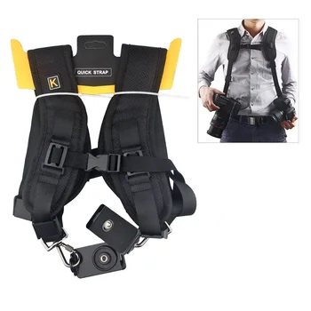 KALIOU Black Double Shoulder Camera Strap 2 Digital SLR Camera Dslr Photography Accessories