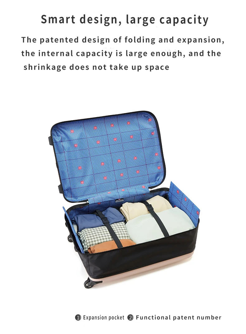 2023 Designer Travel Foldable Luggage 20 Inch Laptop Abs Trolley