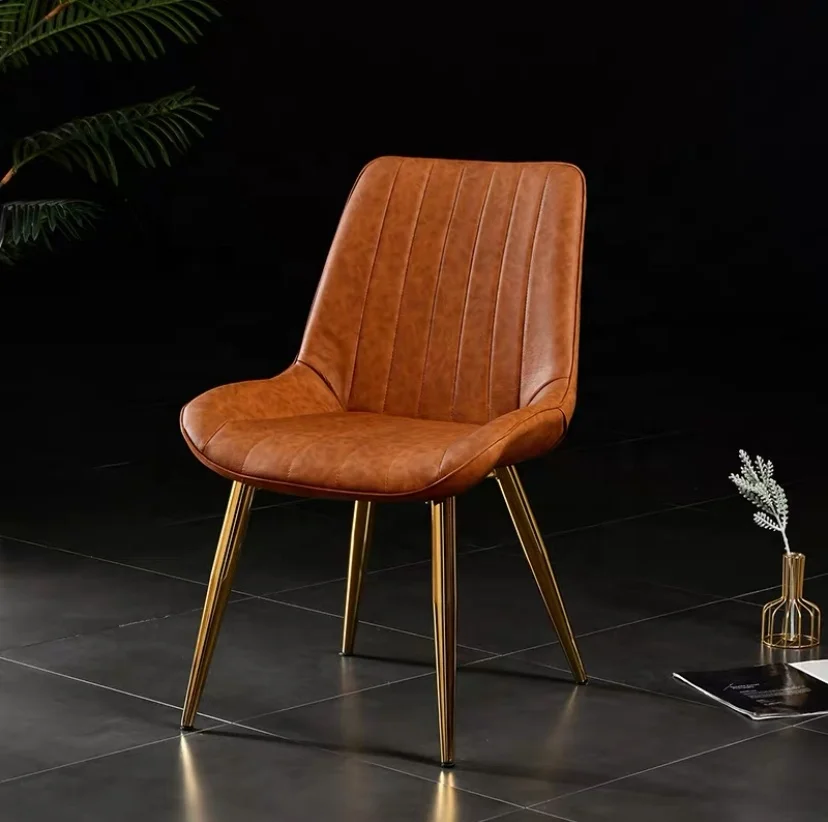 Light Luxury Leather Restaurant Coffee Shop Chair Leisure Comfortable Dining Chair