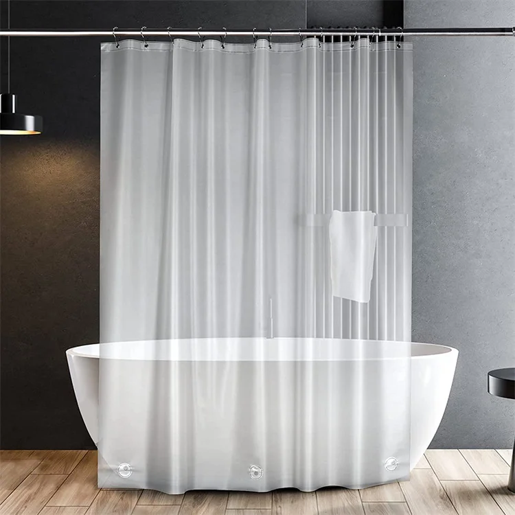 Rideau De Douche Anti-Moisissure 180x220 Cm - Tissu Polyester Imprimé Jungle Tropical - Imperméable Avec 12 Crochets