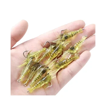 Bionic Lure Soft Bait Shrimp 40mm 1.3g Glowing Hook for Saltwater Fish Zander Pike Night Fishing – Soft Lure – view 2