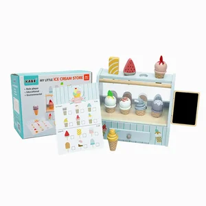 Best-Selling Multi-Functional Montessori Educational Toys Unisex Wood Ice Cream Sales Counter Direct Sale Manufacturer for Boys