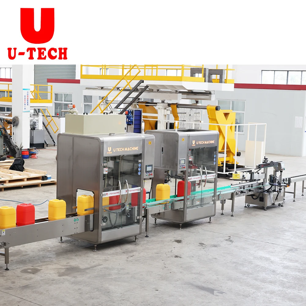 Auto 5L 10L Jerry Can 20L Lube Motor Engine Oil Container Chemical Liquid Filling Capping Sealing Packing Bottle Production Line