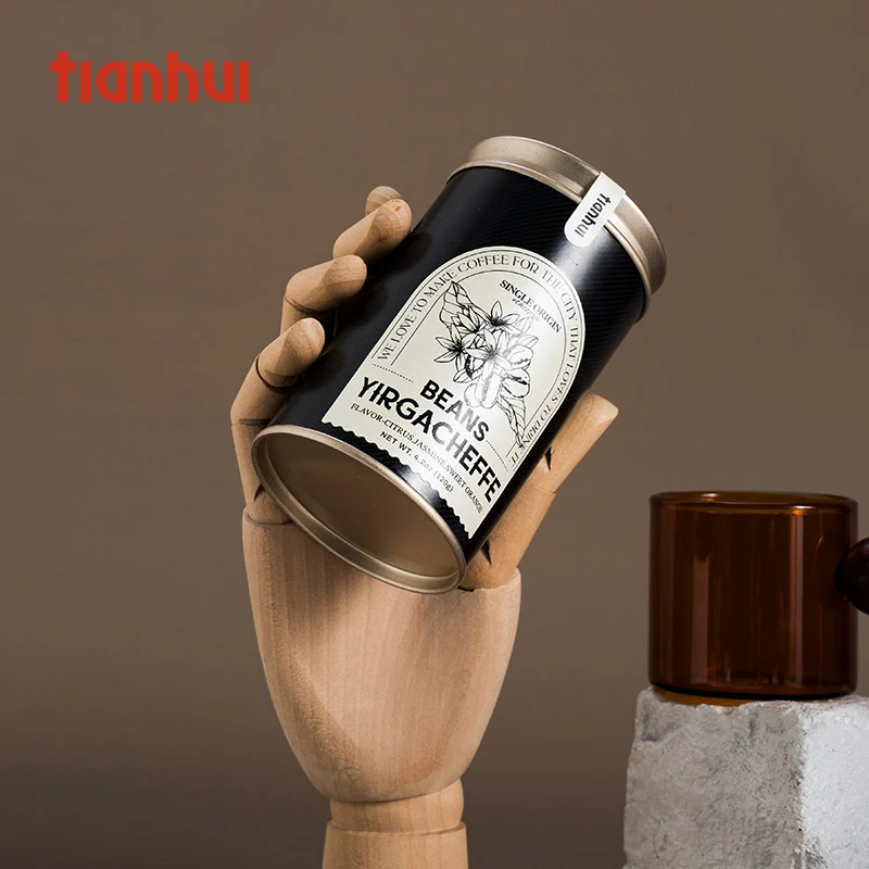 Tianhui – petit récipient hermétique avec double couvercle, boîtes rondes pour café en poudre 50g 80g