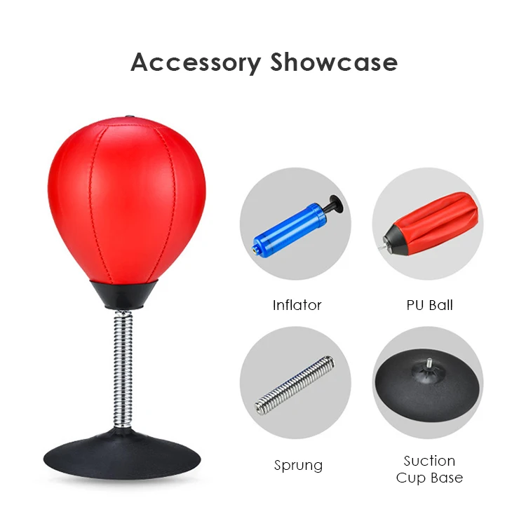 ZHOYA SPORT Desktop Punching Bag Heavy Duty Stress Relief Ball Desk Boxing Punch Ball Boxing Funny Toys for Kids and Friends
